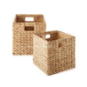 Foldable Water Hyacinth Storage Basket Wholesale