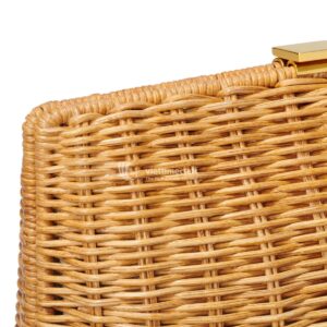 Rattan And Leather Clutch