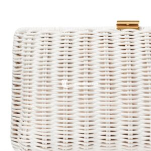 Rattan And Leather Clutch