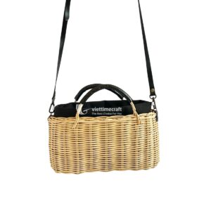 Women Rattan Crossbody Bag for Summer Beach Holiday Accessories