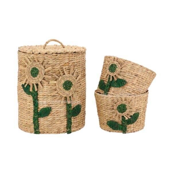 sunflower water hyacinth storage basket for storing toys, clothes, object,... laundry basket