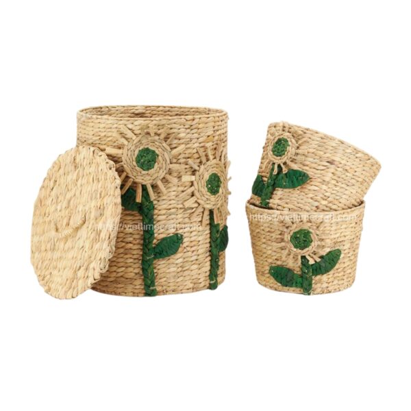 sunflower water hyacinth storage basket for storing toys, clothes, object,... laundry basket