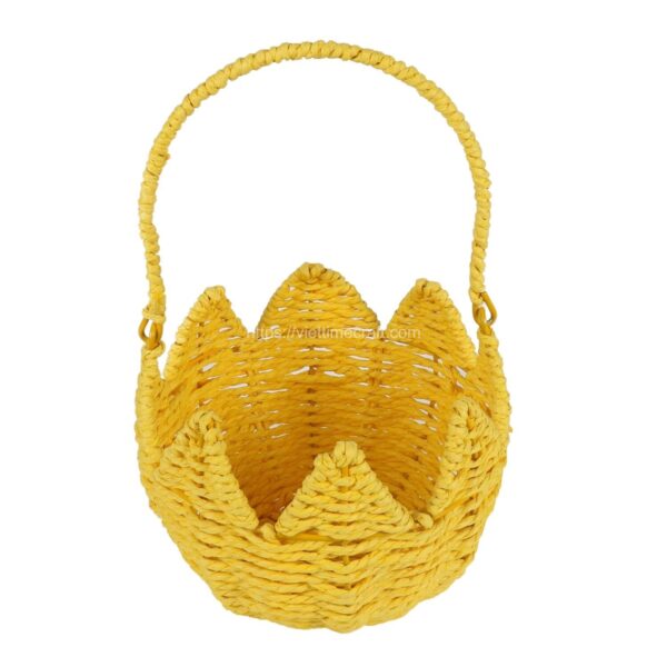 Easter theme Woven Rope Egg Gift Basket With Handle