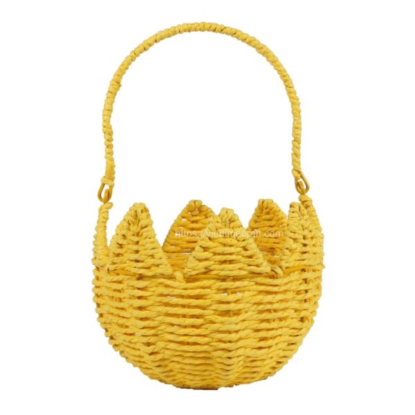 Easter theme Woven Rope Egg Gift Basket With Handle