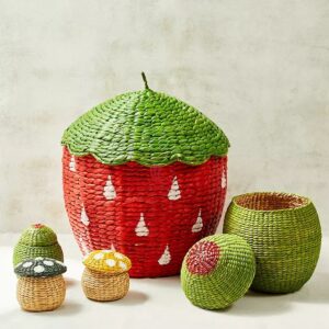 Woven Strawberry Basket Made Of Straw Vietnam Handicraft