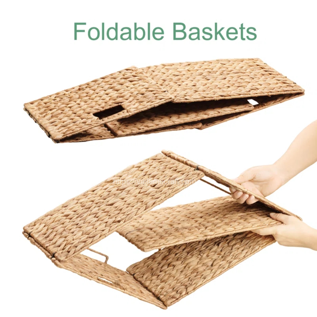 water hyacinth can foldable, foldable basket on wheels