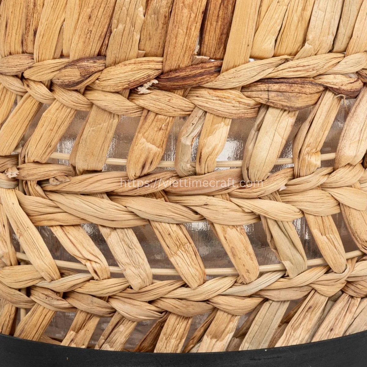 water hyacinth planter basket with a stand featuring four legs