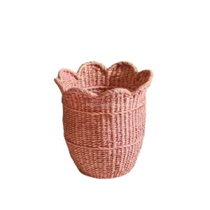 Seagrass Laundry Tulip basket Pink Color For Kid Room