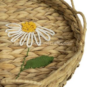 Daisy Flower Wholesale Water Hyacinth Storage Tray, Serving Tray Viettimecraft Handicraft
