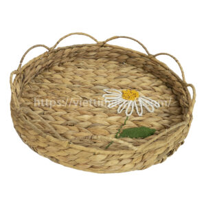 Daisy Flower Wholesale Water Hyacinth Storage Tray, Serving Tray Viettimecraft Handicraft