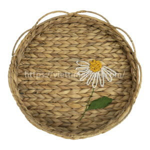 Daisy Flower Wholesale Water Hyacinth Storage Tray, Serving Tray Viettimecraft Handicraft