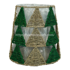 Christmas storage bin Xmas planter christmas tree pattern