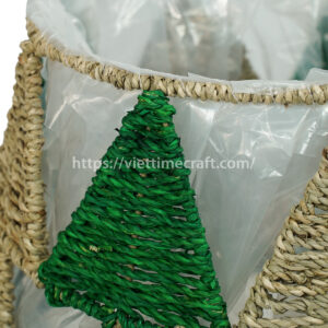 Christmas storage bin Xmas planter christmas tree pattern