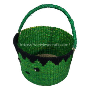 green hulk halloween theme seagrass basket with handle (2)