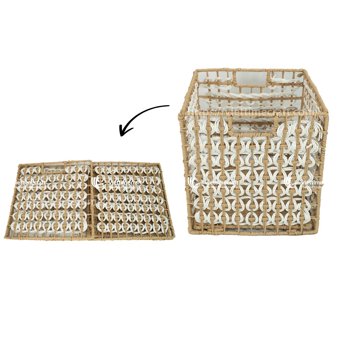 Foldable Straw Storage Basket