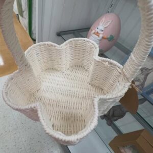 flower paper rope basket, spring decor basket, nursery decor basket, handmade paper basket, eco-friendly storage basket, floral organizer, recycled paper rope basket, kids room decor, handwoven flower basket, Vietnam handicraft wholesale