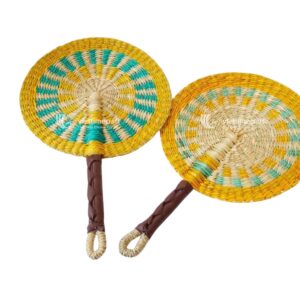 Set Woven Seagrass Fan Decoration Wholesale
