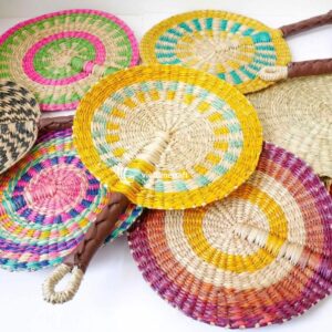 Set Woven Seagrass Fan Decoration Wholesale