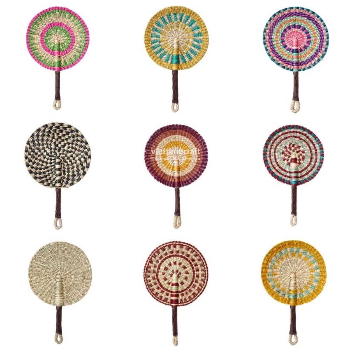 Set Woven Seagrass Fan Decoration Wholesale