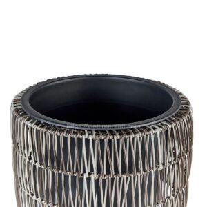 PE rattan planter, outdoor basket, synthetic rattan pot, garden planter, weather-resistant basket, balcony planter, home décor rattan basket, modern plant pot, woven outdoor decor, indoor/outdoor basket