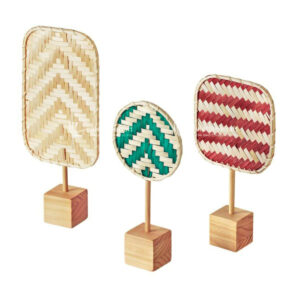 Handwoven Bamboo Fan, Tabletop Christmas Decor Edition, bamboo Christmas decor, handwoven fan tabletop, eco-friendly holiday decoration, handmade bamboo fan Vietnam, Christmas table ornament, rustic bamboo gift, natural Christmas centerpiece, bamboo holiday accent, Vietnamese handicraft fan