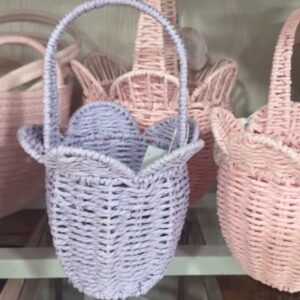 tulip shape basket, recycled paper rope basket, handmade gift basket, eco-friendly home decor, spring decorative basket, Easter gift basket, foldable storage basket, paper rope organizer, flower shaped basket, handicraft wholesale Vietnam