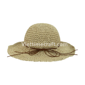 recycled paper rope hat, eco-friendly summer hat, handmade paper hat, sustainable fashion accessory, handwoven hat Vietnam, paper rope sun hat, lightweight straw-style hat, biodegradable hat, natural material hat, eco hat for women