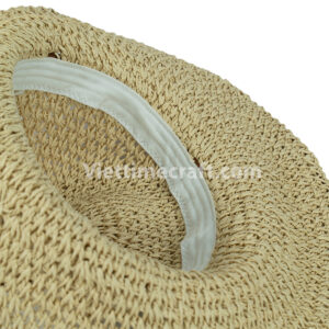 recycled paper rope hat, eco-friendly summer hat, handmade paper hat, sustainable fashion accessory, handwoven hat Vietnam, paper rope sun hat, lightweight straw-style hat, biodegradable hat, natural material hat, eco hat for women