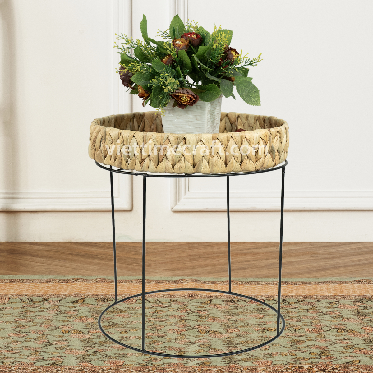 Handwoven Water Hyacinth Nesting End Tables Set of 2 Viettimecraft Manufacturer