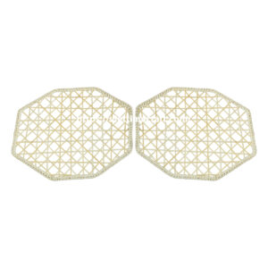 bamboo placemat set, handwoven table mat, napkin rings bamboo, octagon placemat, geometric table decor, eco-friendly placemat, handmade bamboo mat, vietnam handicraft, woven napkin holder, natural tableware