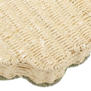 scallop tray paper rope, flower shape basket tray, recycled paper rope tray, handmade eco tray, natural scallop basket, sustainable storage tray, spring home decor, flower edge organizer, zero waste tray, eco-friendly decorative basket