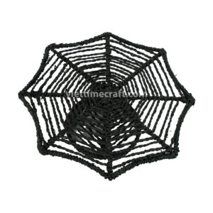 spider web tray, halloween basket, black fiber tray, handwoven spider decor, spooky home accessory, handmade halloween tray, spiderweb basket, eco-friendly tray, vietnam handicraft, halloween gift display