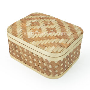 bamboo gift box with lid eco friendly packaging box Vietnamese bamboo storage sustainable mooncake box reusable bamboo basket natural gift packaging handmade bamboo box zero waste organizer traditional Vietnamese handicraft
