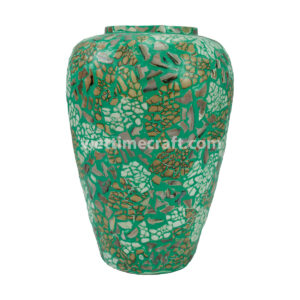 mother of pearl vase, mosaic lacquer vase, handmade decorative vase, Vietnamese lacquerware, luxury home décor vase, shell inlay vase, artisan flower vase, eco-friendly handmade vase, wholesale lacquer vases, handmade vase supplier Vietnam