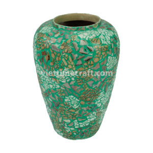 mother of pearl vase, mosaic lacquer vase, handmade decorative vase, Vietnamese lacquerware, luxury home décor vase, shell inlay vase, artisan flower vase, eco-friendly handmade vase, wholesale lacquer vases, handmade vase supplier Vietnam