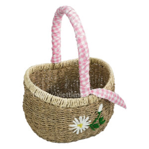 Decorative Seagrass Picnic Basket with Embroidery – Wholesale Storage & Gift Basket