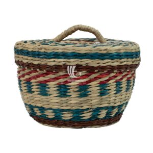 Set Of 3 Seagrass Basket With Lid