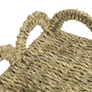 Wavy Design Seagrass Storage Serving Tray, Tray For Kitchenware Home Decoration