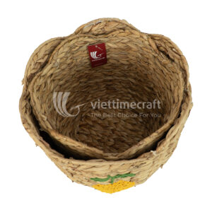 Handwoven Water Hyacinth Basket with Lemon Embroidery – Hot Trend for Spring & Summer 2026