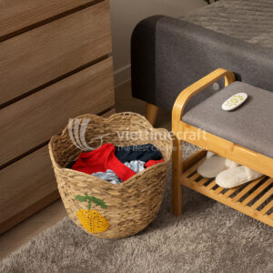 Handwoven Water Hyacinth Basket with Lemon Embroidery – Hot Trend for Spring & Summer 2026