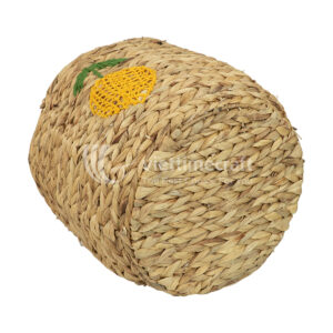 Handwoven Water Hyacinth Basket with Lemon Embroidery – Hot Trend for Spring & Summer 2026