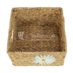 Water Hyacinth Storage Basket, Wicker Basket, Laundry Storage Basket, Daisy Style Home Decoration