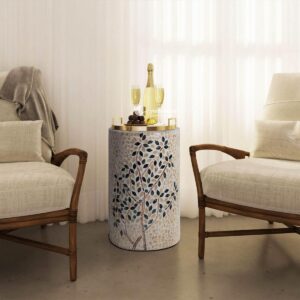Mother of Pearl Pedestal Side Table Wholesale From Vietnam