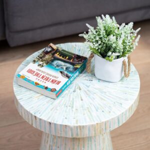 Mother of Pearl Pedestal Side Table Wholesale From Vietnam