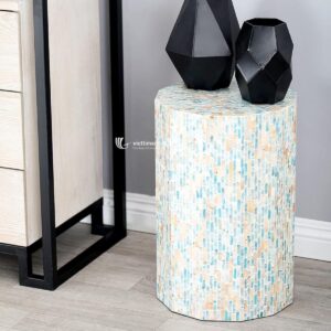 Mother of Pearl Pedestal Side Table Wholesale From Vietnam