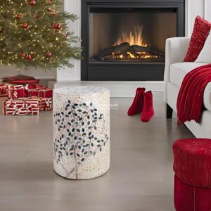 Mother of Pearl Pedestal Side Table Wholesale From Vietnam