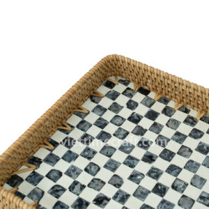 Wicker Mother Of Pearl Rattan Storage Tray Viettimecraft Manufacturer