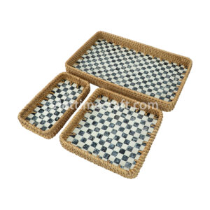 Wicker Mother Of Pearl Rattan Storage Tray Viettimecraft Manufacturer