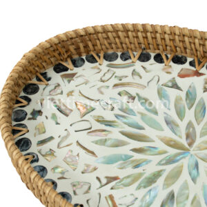 Mother Of Pearl Rattan Storage Tray Viettimecraft Manufacturer