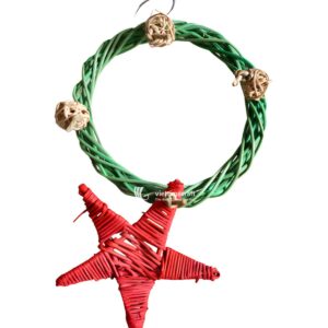 Rattan Christmas Wreath, Handmade Holiday Door and Home Decoration Wholesale from Vietnam